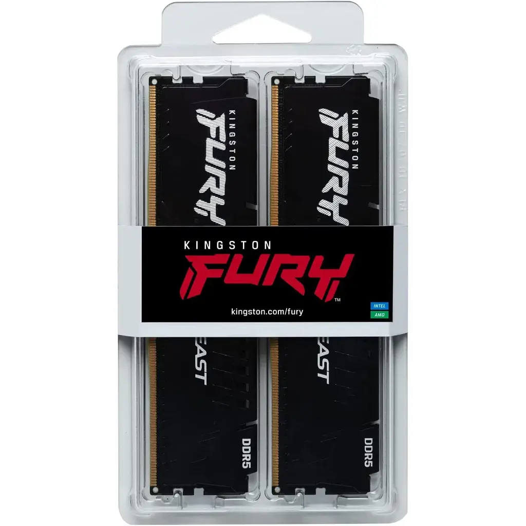 Модуль пам'яті для комп'ютера DDR5 16GB (2x8GB) 5600 MHz Beast Black Kingston Fury (ex.HyperX) (KF556C40BBK2-16) - фото 6