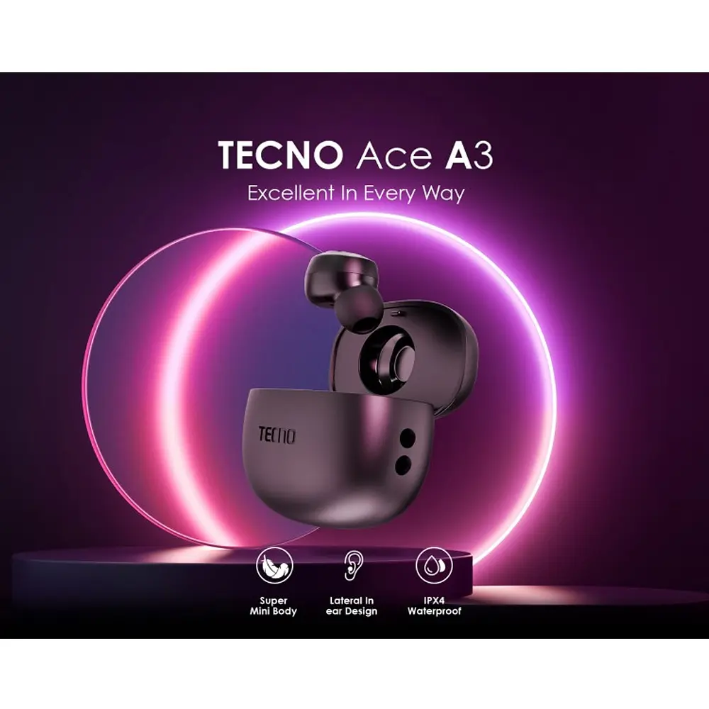 Моно гарнітура Tecno Ace A3 Black (4895180761164) - фото 2