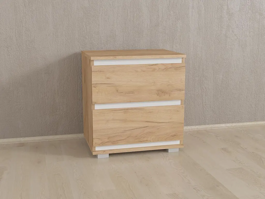 Тумба приліжкова Moreli Forte Alicia 502x535x390 мм дуб крафт білий (id27-b7-kraft-plank-white) - фото 2
