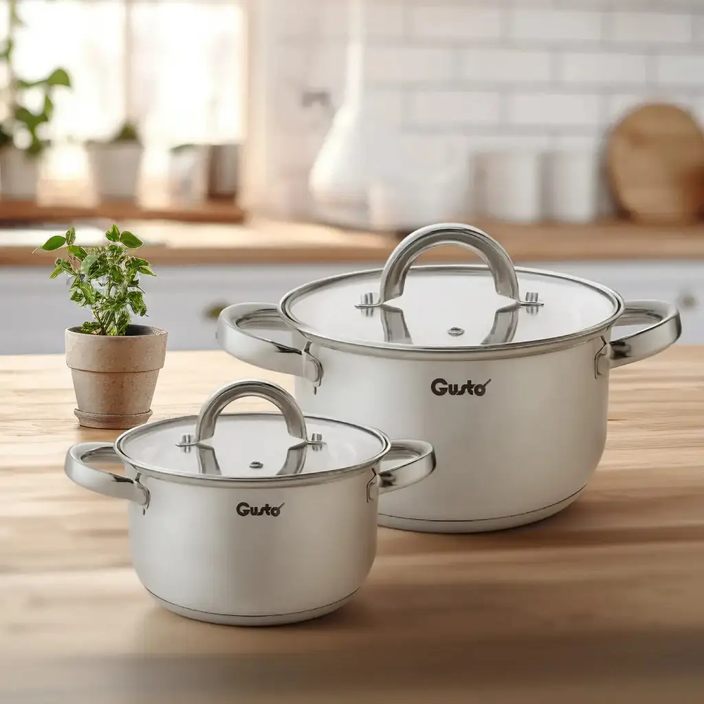 Каструля з кришкою Gusto Linea GT-1504-16 16 см 1.9 л срібляста - фото 2