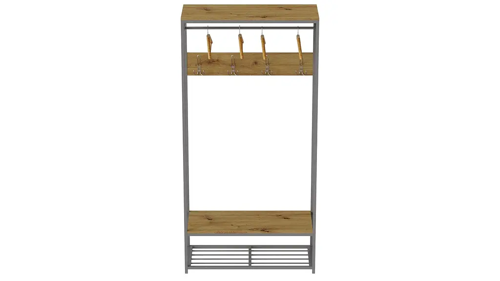 Вішалка модульна підлогова Ferrum-decor Треліс 15 180x90x38 сірий ДСП Дуб Артізан 16мм (FRD-104375) - фото 4