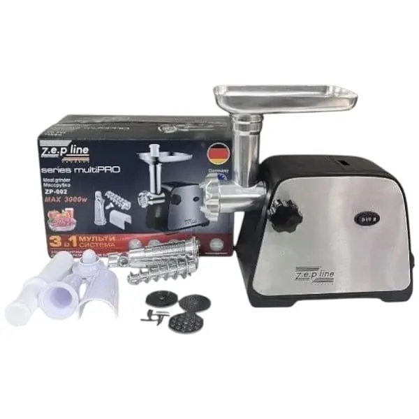 Електром'ясорубка Zepline ZP-002 з реверсом та насадками для томатного соку ковбаси 3000 Вт - фото 2