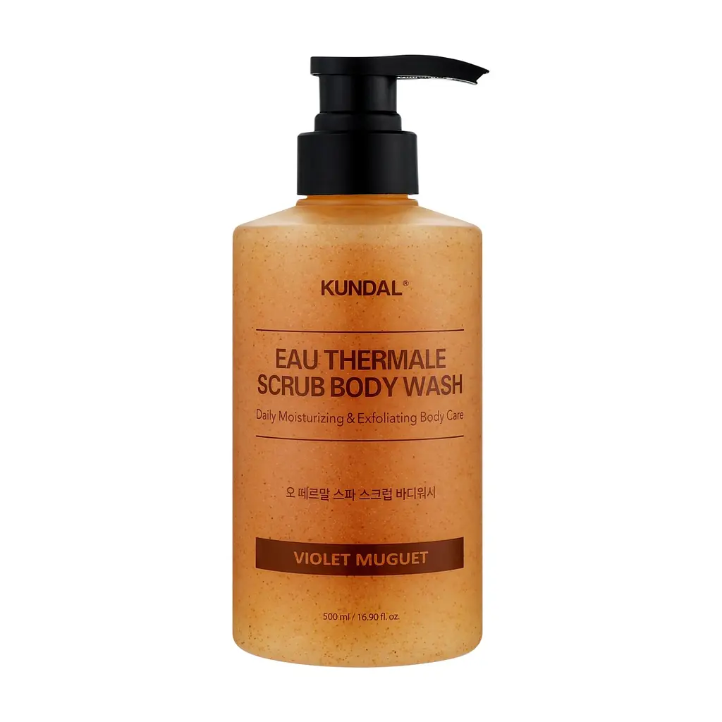 Гель для душу Kundal Eau Thermal Scrub Body Wash Violet Muguet 500 мл (8809809428655)