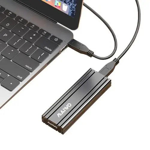 Кишеня зовнішня Maiwo, Black, M.2, Type-C 3.1 Gen2, 1xM.2 NVMe, формат 2230/2242/2260/2280, алюмінієвий корпус (K1686P) - фото 3