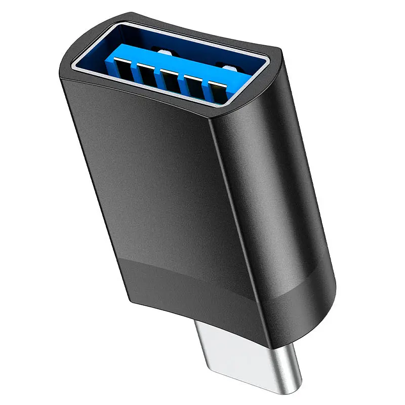 Переходник Hoco UA17 Type-C (папа) - USB (мама) USB 3.0 Черный - фото 2