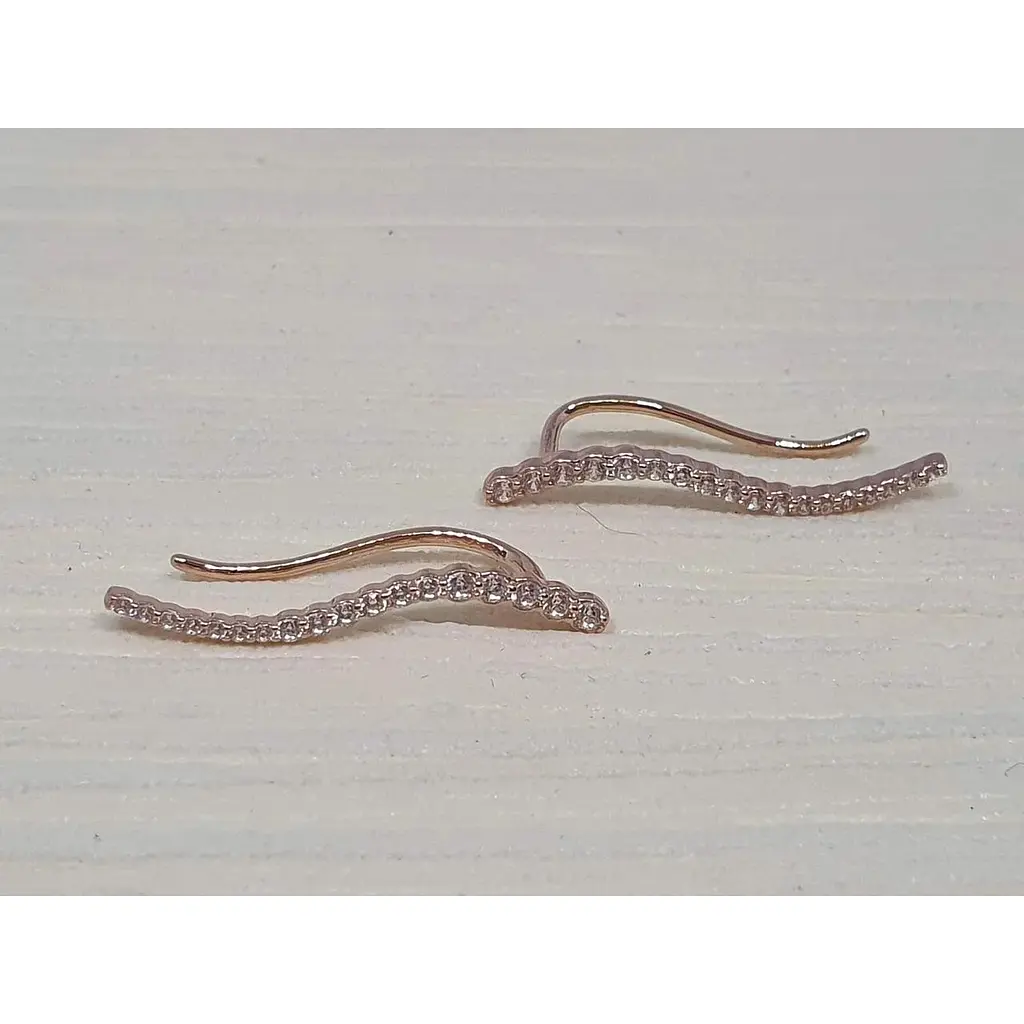 Золотые серьги-каффы Favoritum с фианитами. 211493 - фото 5