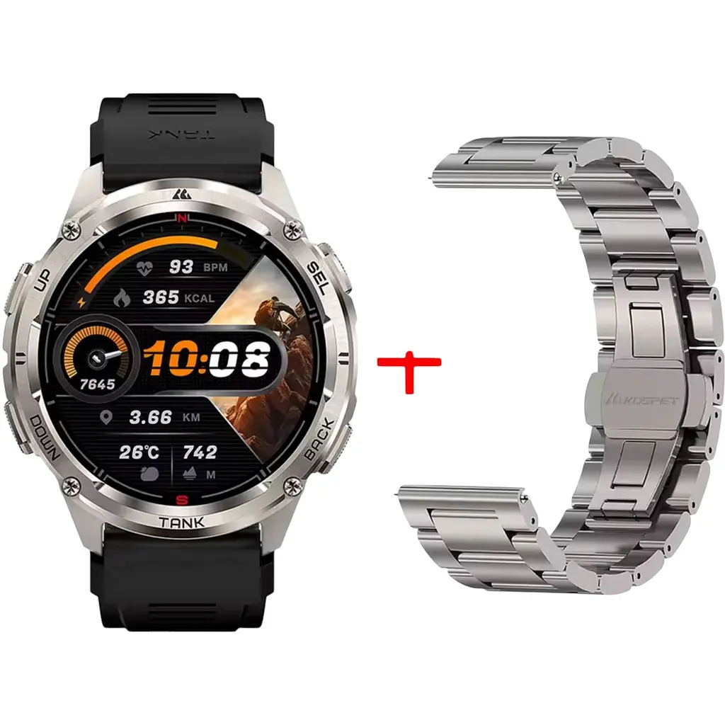 Смарт-годинник тактичний Kospet Tank T3 Ultra 2 Silver Metal (KTT0003U2SM) - фото 5