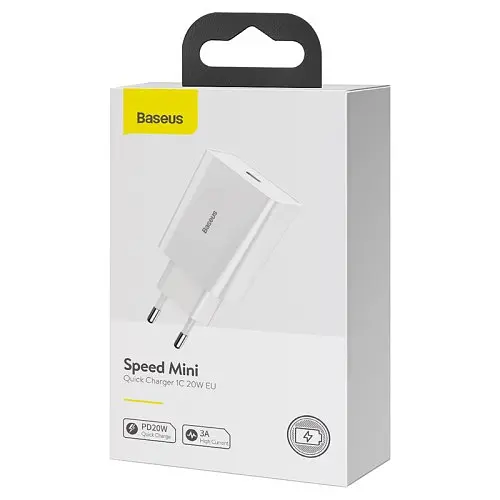 Сетевое зарядное устройство для Baseus Speed Mini Quick Charger 1C 20W EU белый CCFS-SN02 - фото 5