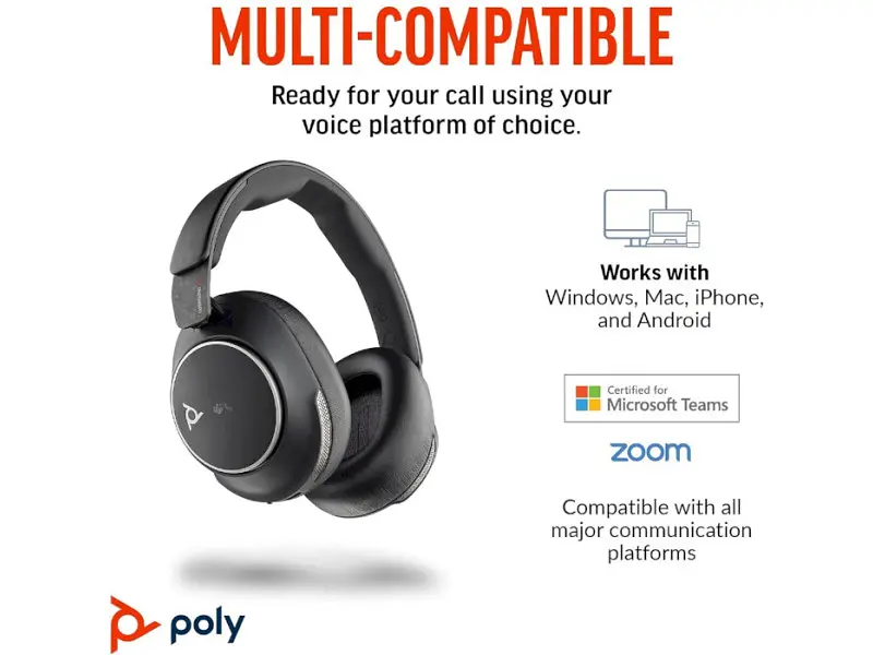 Навушники з мікрофоном POLY Voyager Surround 80-M USB-C HS Black (8G7U0AA) - фото 10
