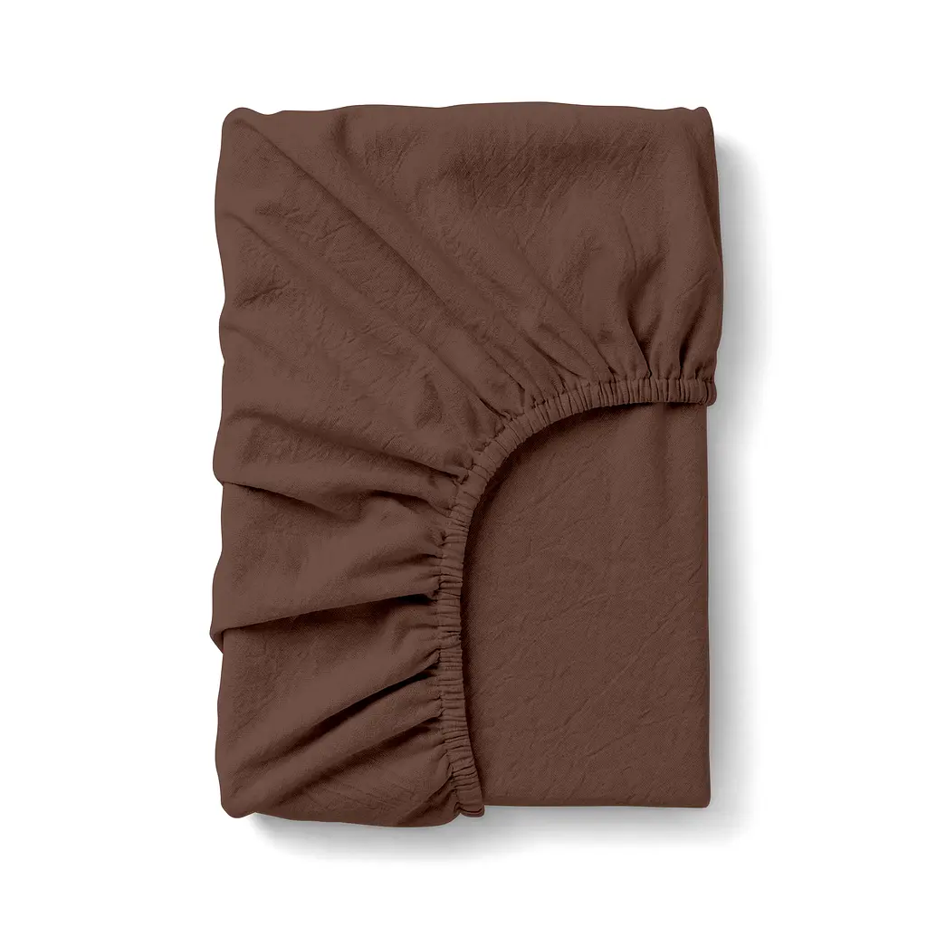 Простирадло на резинці з вареної бавовни 150х200 COCOA BROWN COSAS (2200000014603)