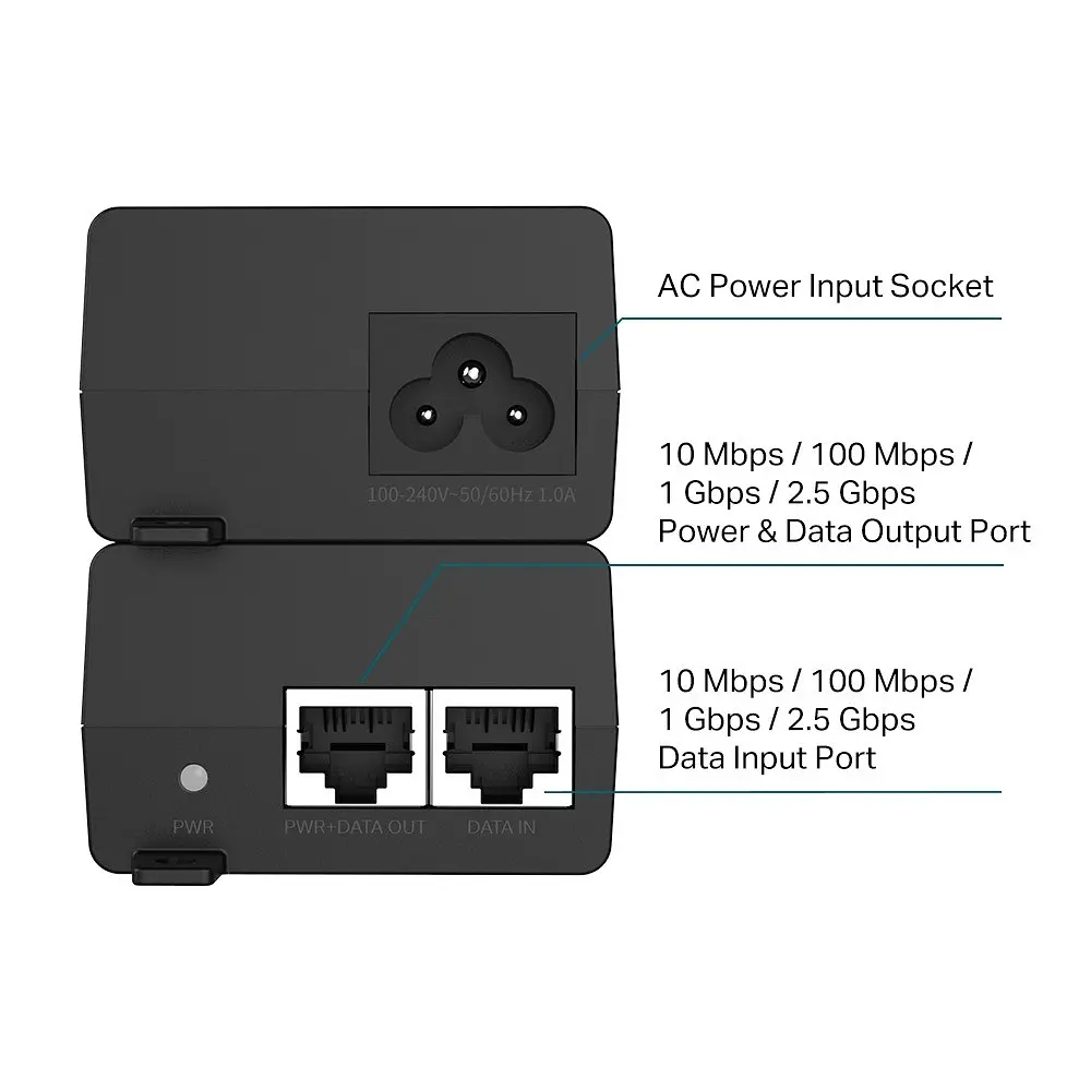 Інжектор 2,5G PoE+ TP-Link POE260S - фото 3