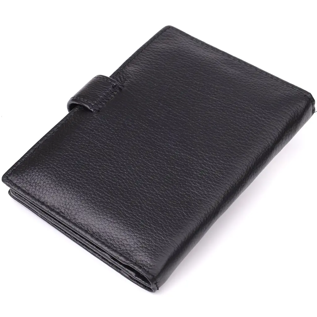 Містка обкладинка на документи унісекс з натуральної шкіри ST Leather 23116 чорна - фото 2