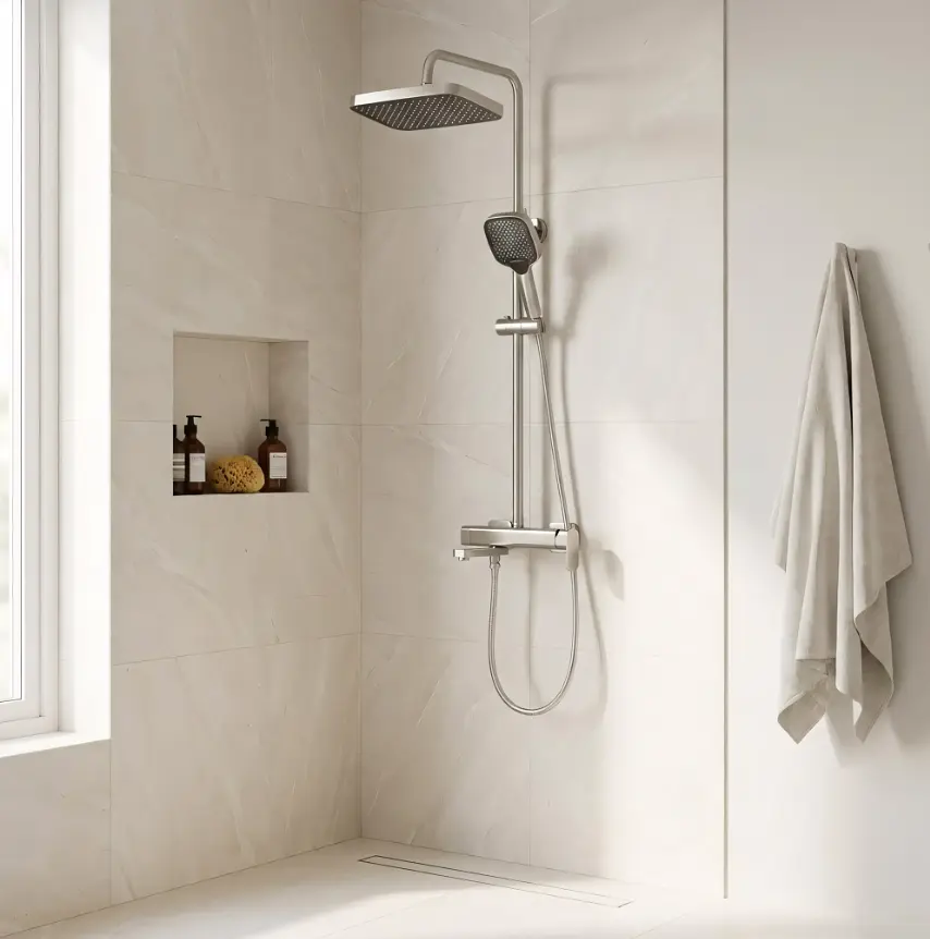 Душова система з виливом Rea Arlo 93–132 см nickel brushed REA-P7340 - фото 7