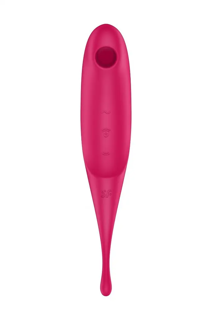 Вакуумний стимулятор клітора з вібрацією Satisfyer Twirling Pro червоний - фото 2