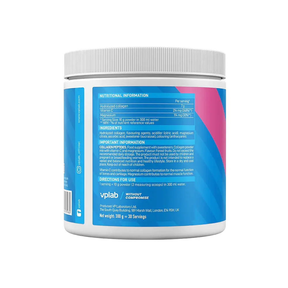 Препарат для суглобів і зв'язок VPLab Collagen Peptides, 300 грам - Апельсин - фото 2