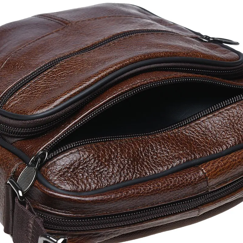 Чоловіча сумка Borsa Leather K18490 24x21x7 см Коричневий (10852) - фото 7
