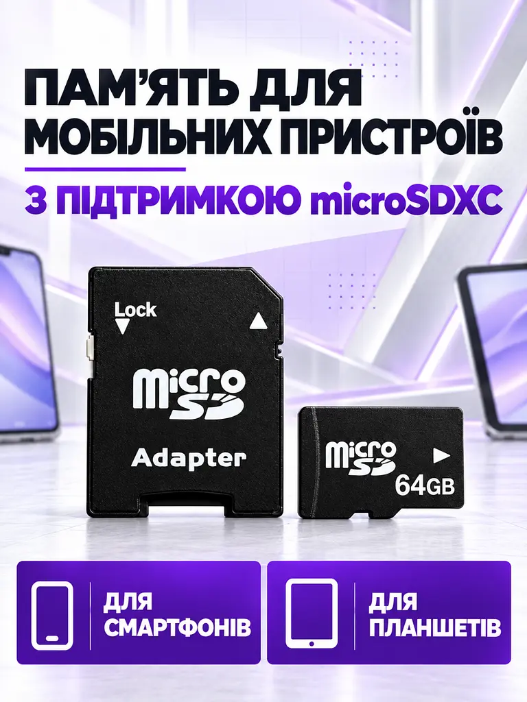 Карта пам'яті microSDHC 64 ГБ Class 10 з SD-адаптером Чорна (37261546) - фото 7