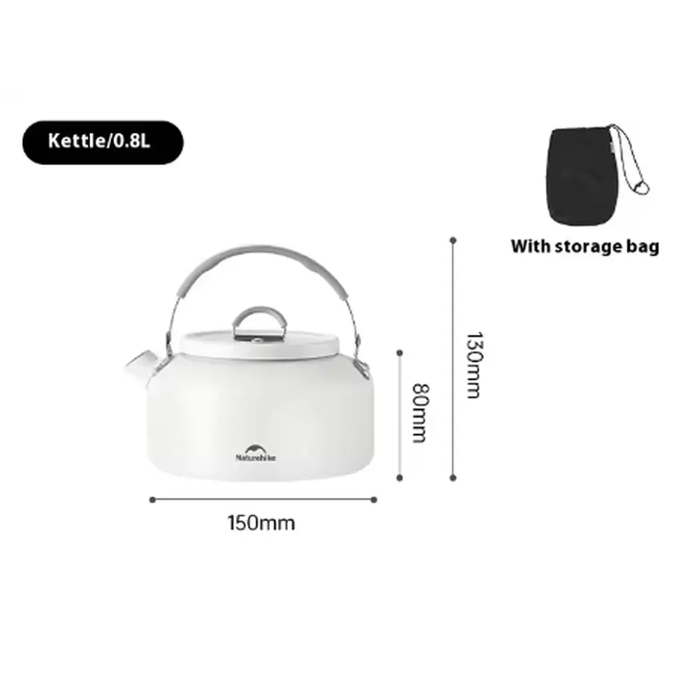 Чайник з керамічним антипригарним покриттям Naturehike CNK2450CF013 0,8 л, алюміній, білий - фото 4