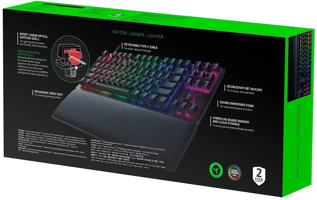 Клавіатура Razer Huntsman V2 Tenkeyless Purple Optical Switch USB (RZ03-03941400-R3R1) RU [68045] - фото 4