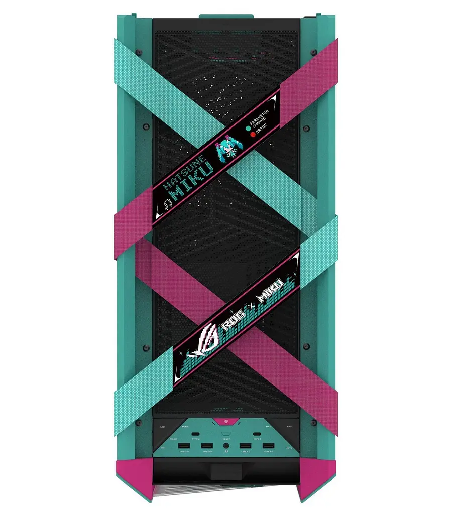 Корпус Asus ROG Strix Helios II GX601S Hatsune Miku Edition Tempered Glass без БЖ (90DC00W0-B39010) Green - фото 6