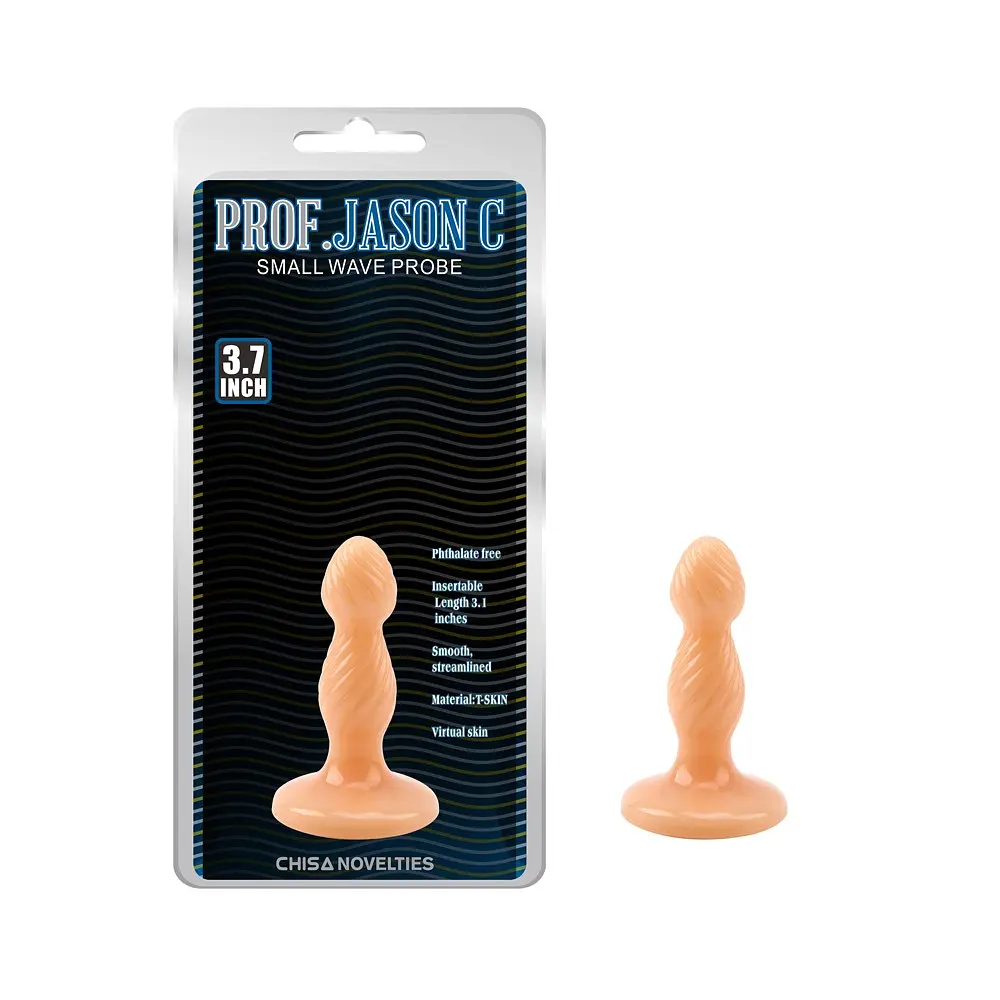 Маленька анальна пробка з хвилястим рельєфом Prof. Jason C Small Wave Probe, 12.5х3.4 см, тілесний - фото 3
