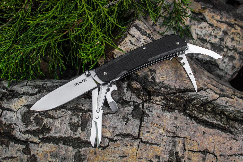 Багатофункціональний ніж Ruike Trekker LD31-B, (8.5 см) 12C27 / G10 чорний, 14 інстр. - фото 6
