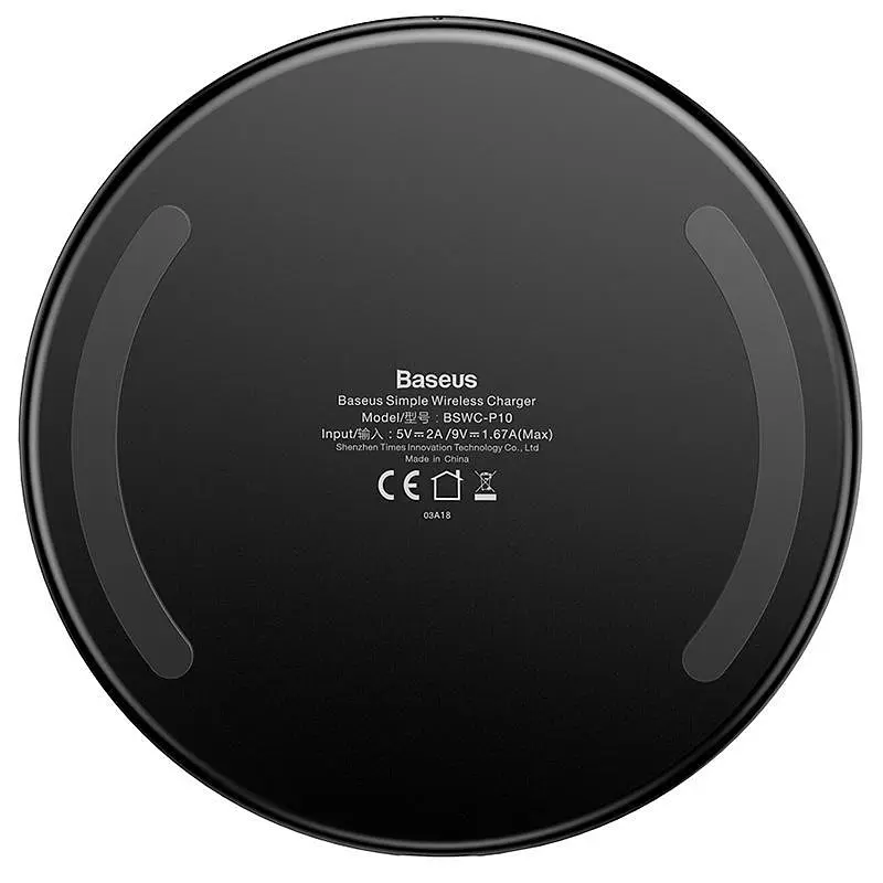 Бездротовий зарядний пристрій Baseus Simple Wireless Charger CCALL-JK01 Black - фото 4