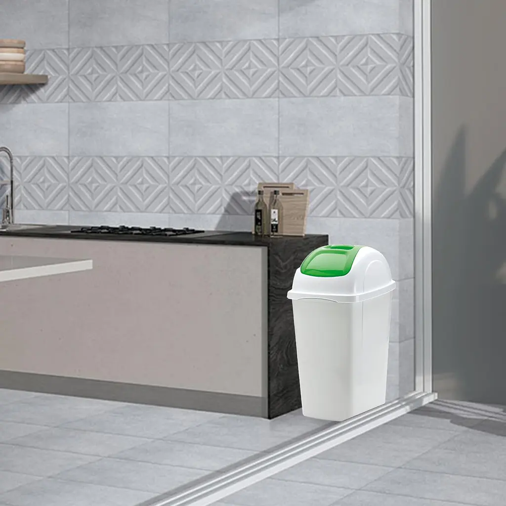 Контейнер для сміття з кришкою Europa 30x33x59h, 33 л білий - фото 2