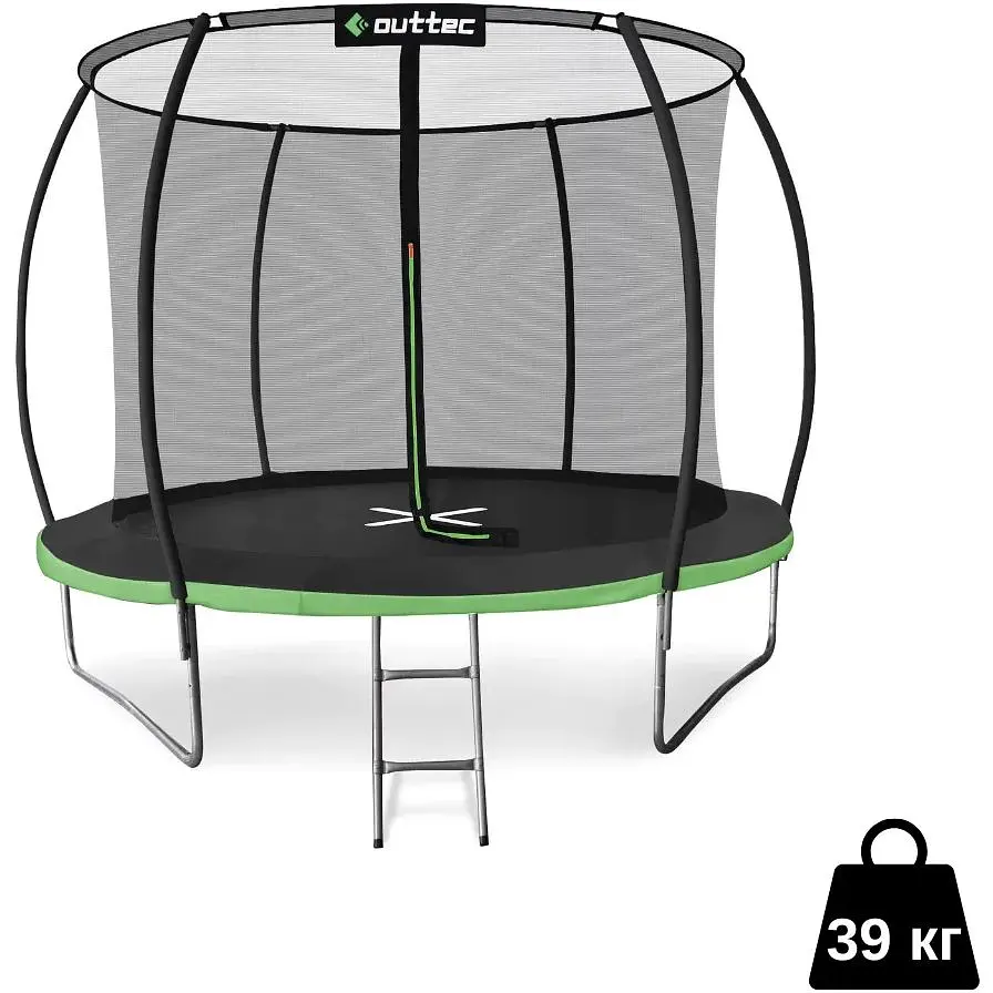 Батут Outtec Premium 8ft (252см) чорно-зелений з внутрішньою сіткою - фото 3
