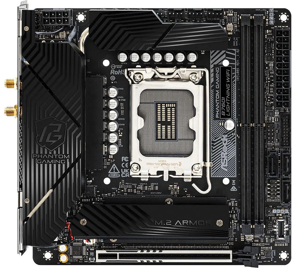 Материнская плата AsRock B760I LIGHTNING WIFI (B760I LIGHTNING WIFI) (Socket 1700, Intel B760, Mini-ITX) - фото 2