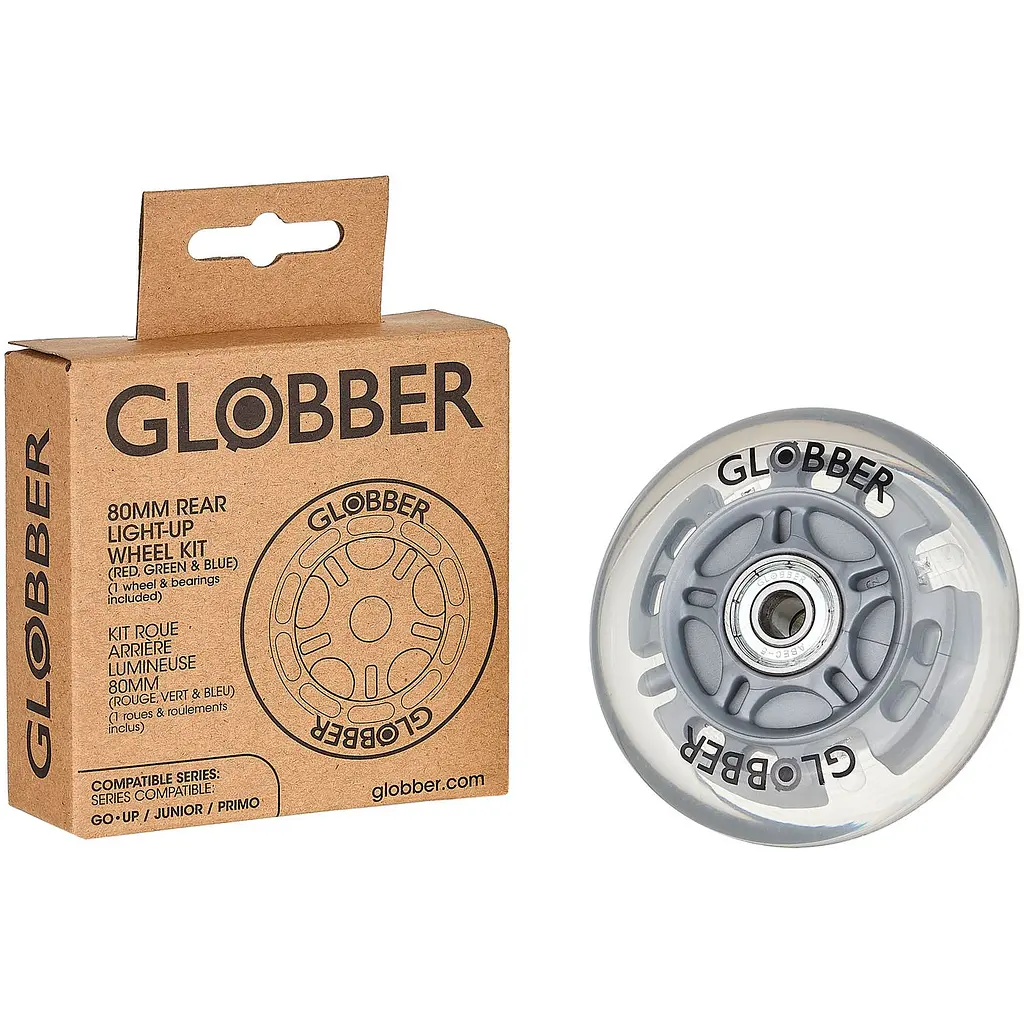 Колесо заднє до самокатів Globber серій Primo, Go Up, Junior 80 мм світиться - фото 2