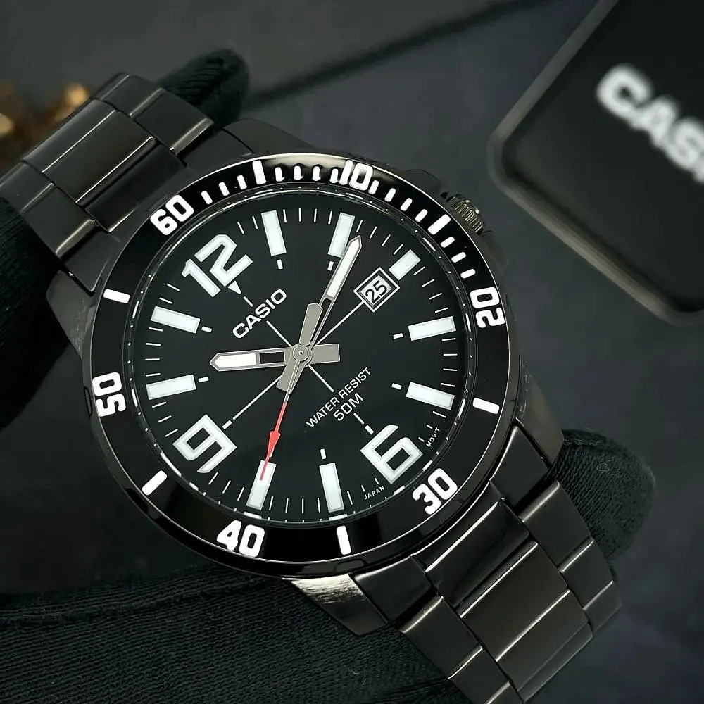 Чоловічий годинник Casio MTP-VD01B-1B Чорний ( AT1141-0116 ) - фото 4