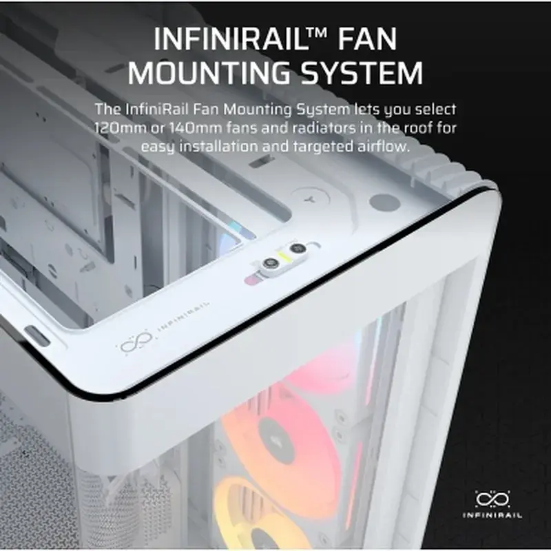 Корпус для ПК Corsair FRAME 4500X LX-R RGB Tempered Glass White (CC-9011317-WW) - фото 2