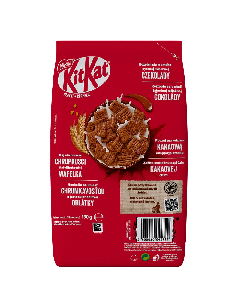 Готовый сухой завтрак KitKat Cereal в глазури с молочным шоколадом 190 г - фото 2
