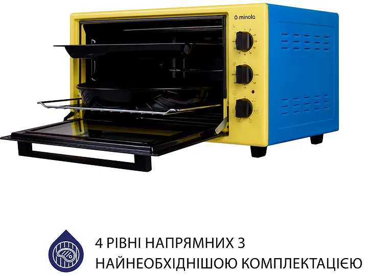 Духовка Minola FOET 3714 UA жовто-блакитна - фото 8