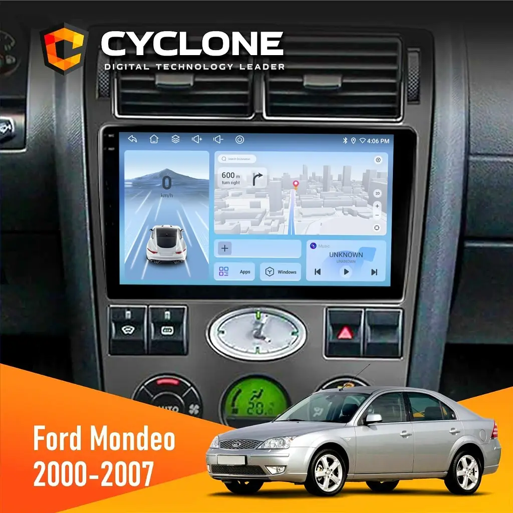 Штатна магнітола Ford Mondeo 2000-2007 Cyclone C9-012 4x64, DSP, 4G Cyclone (НФ-00007834)