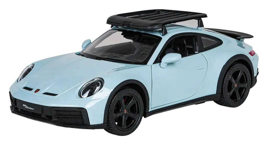 Машинка Porsche 911 Dakar Mint голубой RASTAR модель 1:14 Автомобиль на дистанционном управлении + пульт - фото 3