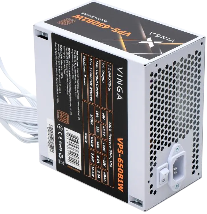 Блок живлення Vinga VPS B1 650W 80+ Bronze (VPS-650B1W) - фото 2