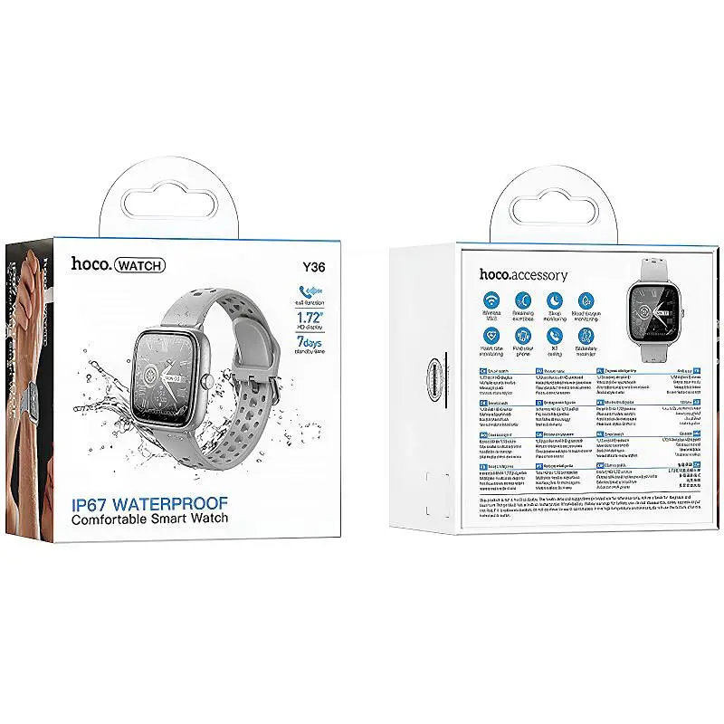 Смарт-годинник Hoco Y36 Smart sports watch (call version) Silver - фото 2
