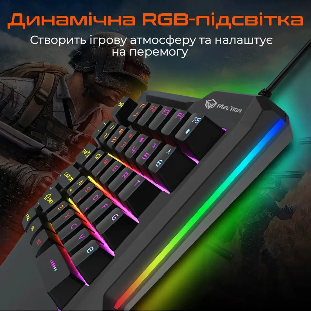 Клавіатура Meetion KB015 USB Black/Orange (MT-KB015-A) - фото 6