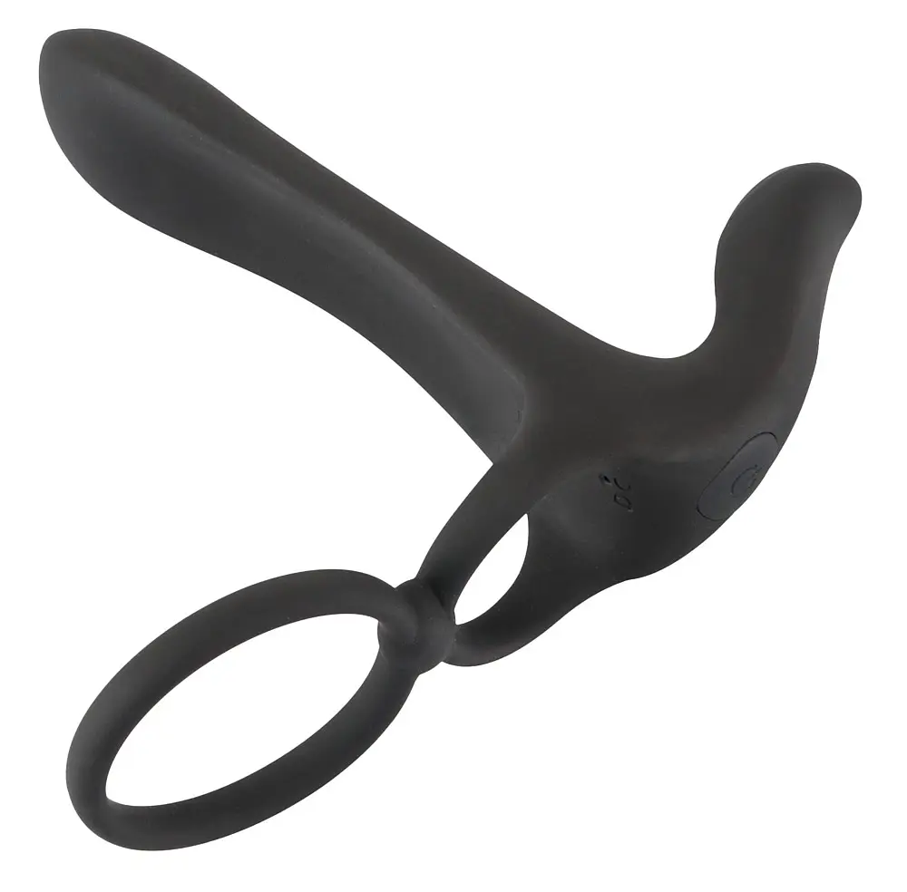 Насадка на пеніс Black Velvets Couple Vibrator, 14 см (чорний) - фото 4