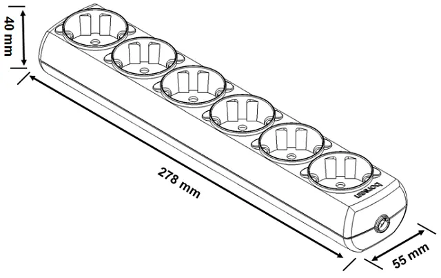 Удлинитель Borsan 6 гнезд с заземлением 5 м белый (BR-1556-515) - фото 3