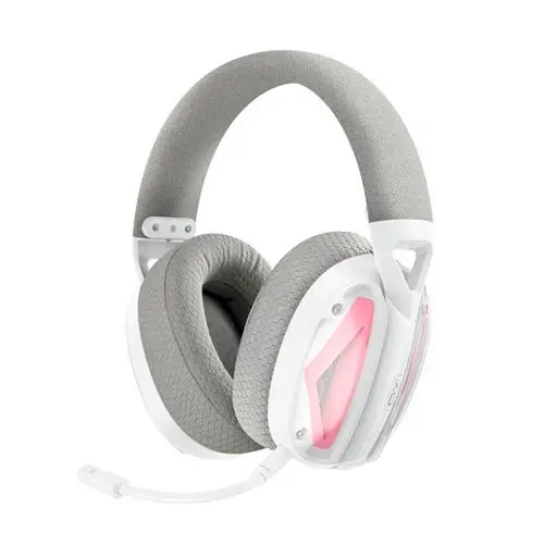 Наушники накладные XO BE46 2.4G Gaming Headset with Type-C+USB 2-in-1 Adapter Бело-розовые - фото 5