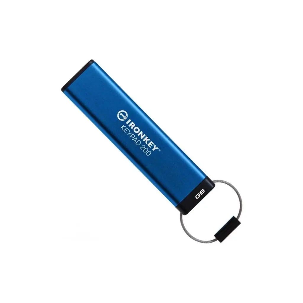 USB флеш накопичувач Kingston 128GB IronKey Keypad 200 Type-C Encrypted Blue USB 3.2 (IKKP200C/128GB) - фото 2
