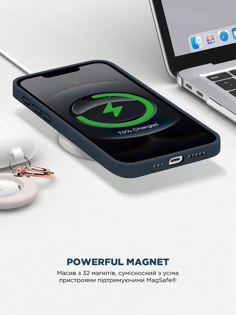 Силиконовый чехол с MagSafe для Apple iPhone 16e/17e, ICON2 MagCase, синий, противоударный, панель с мягкой подкладкой, защита всего корпуса, поддержка беспроводной зарядки, совместим с защитными стеклами и пленками, ArmorStandart (ARM83968) - фото 8