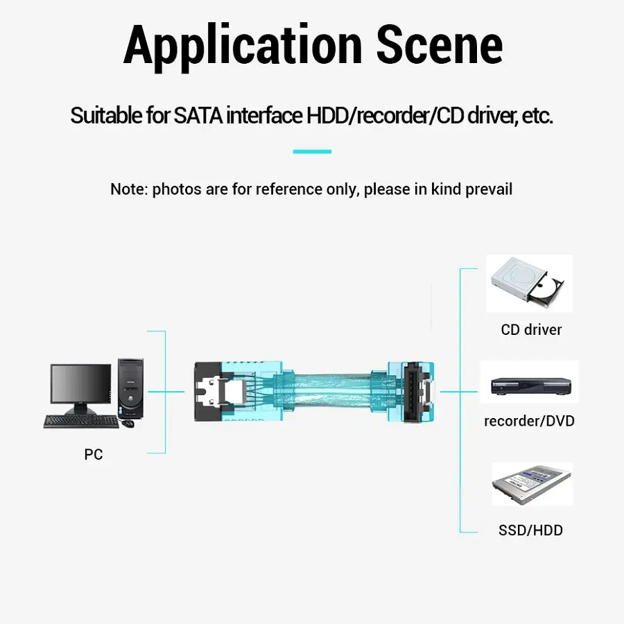 Кабель SATA 3.0 7pin, F/F, 0.5 м, L-конектор, Синій Vention - фото 5