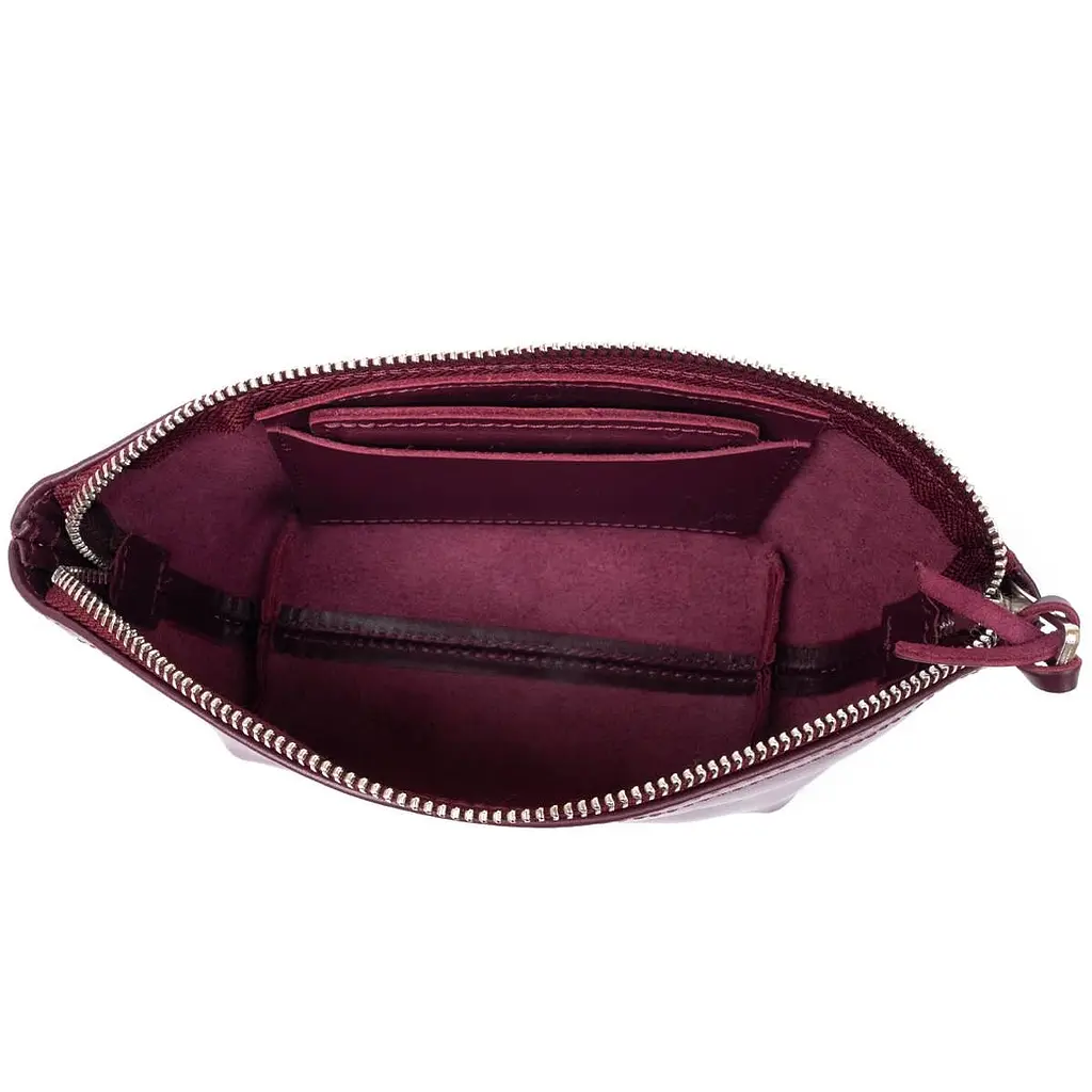 Жіноча косметичка зі шкіри Amelin Grande Pelle 11300 сливова - фото 3