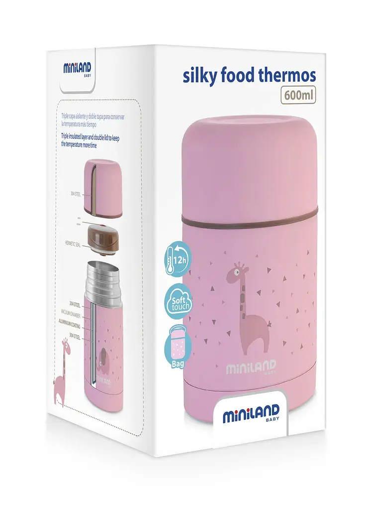 Термос для їжі Miniland Silky Food, 600 мл, рожевий (89222) - фото 5