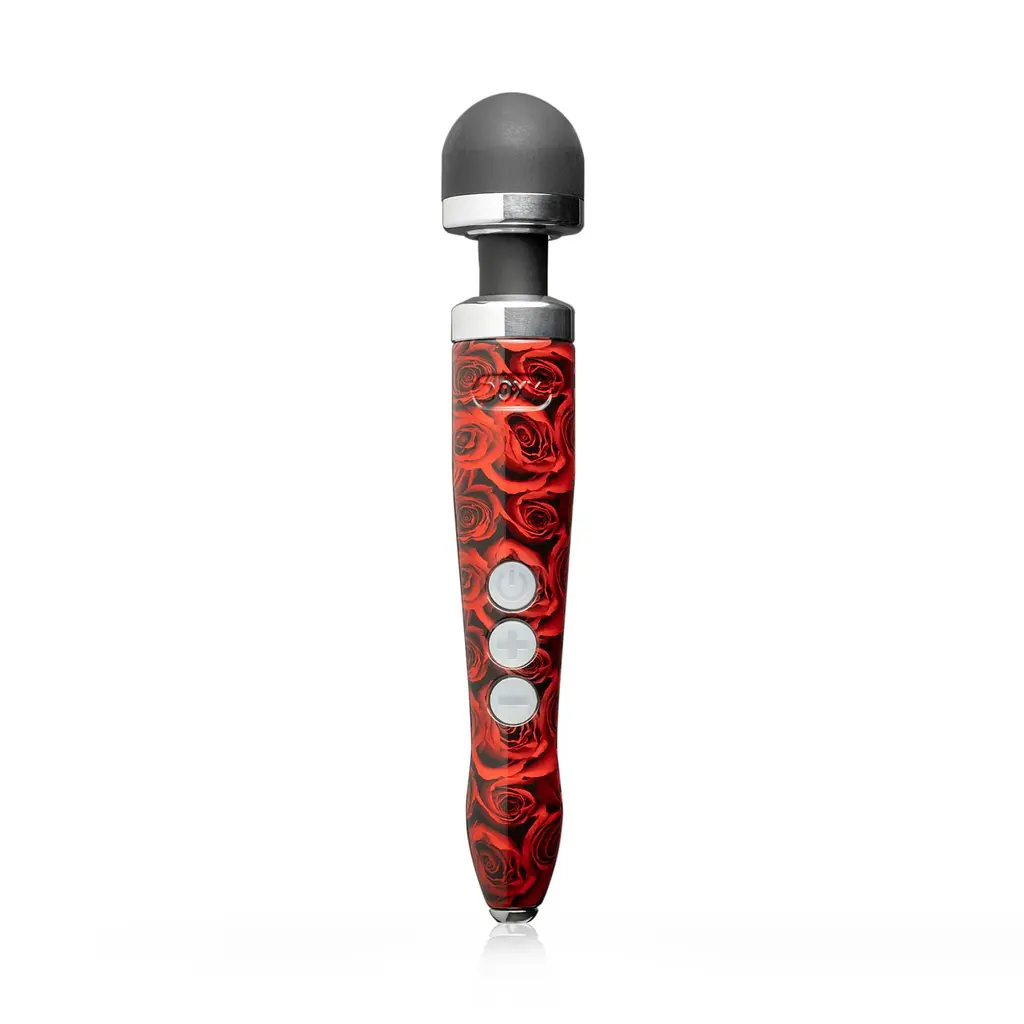 Вібромасажер DOXY Die Cast 3R Rose Pattern, металевий корпус, акумуляторний