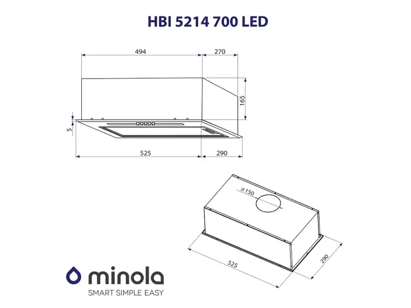 Витяжка Minola HBI 5214 WH 700 LED - фото 10